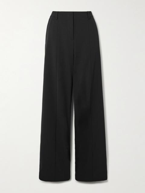 Twill Wide-leg Stirrup Pants