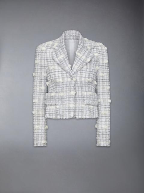 REPP STRIPE POUF TWEED CROPPED JACKET