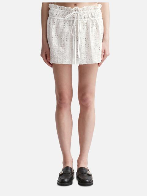 WHITE BRODERIE ANGLAISE MINI SKIRT