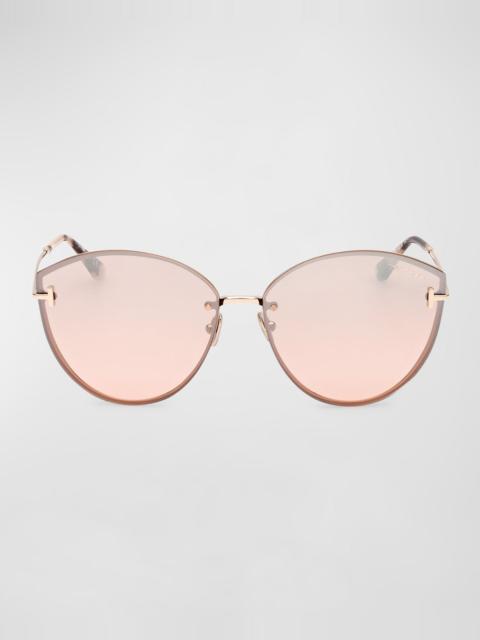 Evangeline Metal Cat-Eye Sunglasses