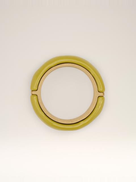 GREEN BRASS HAMMERED LACQUERED RING