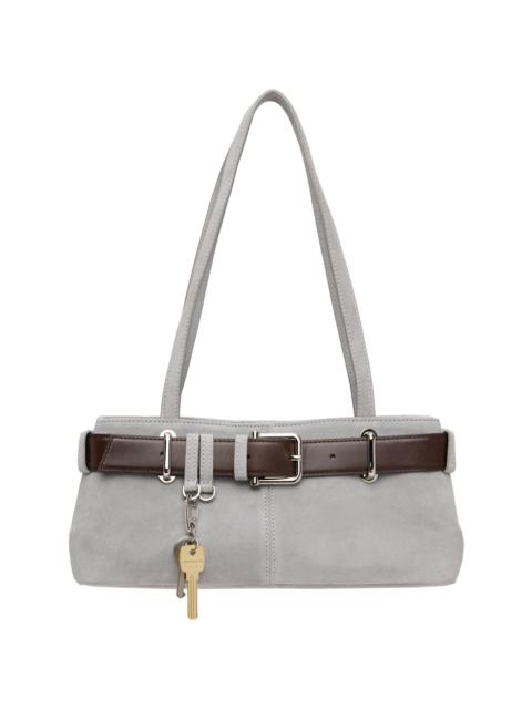 Gray Shoulder Brocle Mini Bag