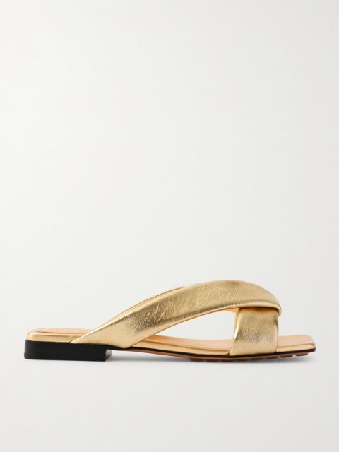 Riva Padded Metallic Leather Sandals