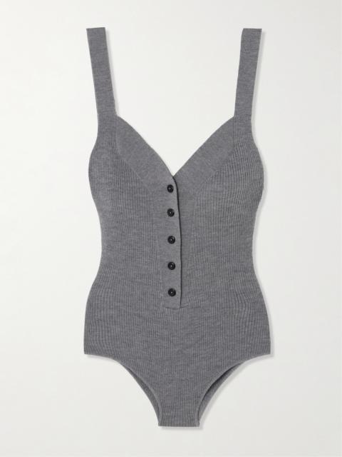 Ribbed Merino Wool Bodysuit