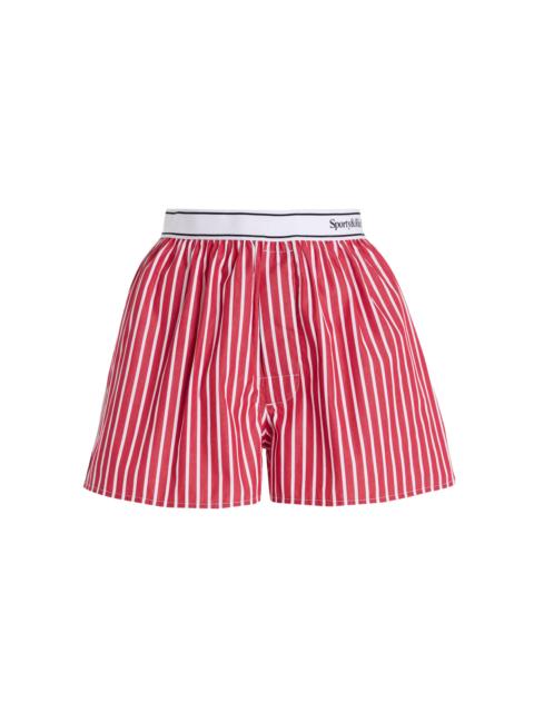 Serif Cotton Stiped Logo Boxers red