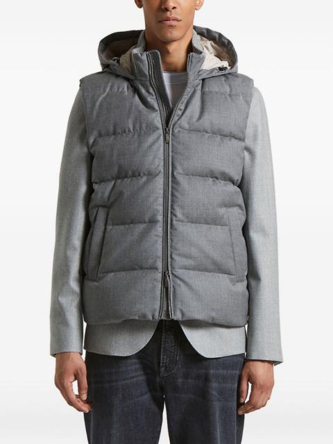 hooded quilted gilet