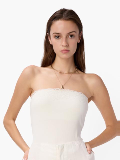 RAMA STRAPLESS RIB KNIT CAMISOLE WHITE