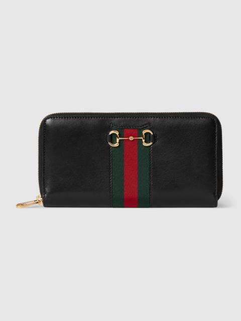 Gucci Horsebit Web zip around wallet