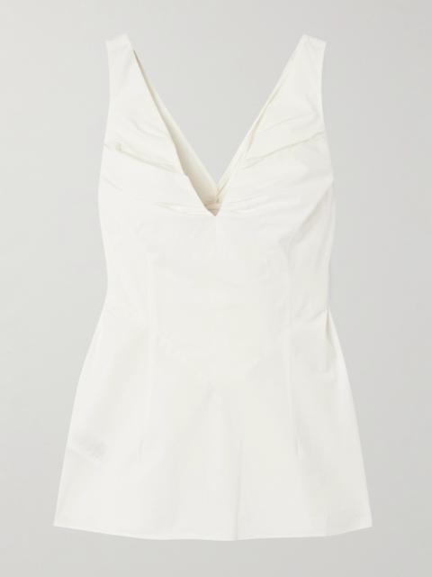 Gathered Cotton-poplin Tank