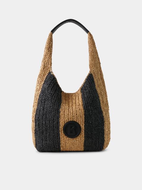 Agno Rory hobo bag in Black/beige