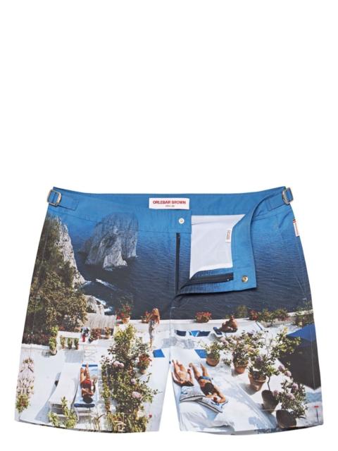 Bulldog Photographic-print swim shorts