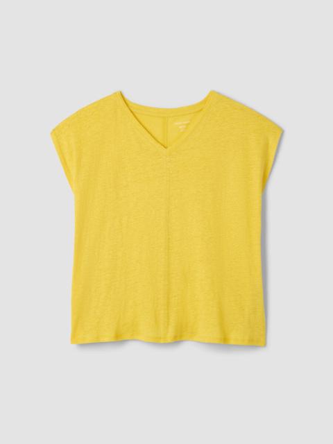 Organic Linen Jersey V-Neck Tee