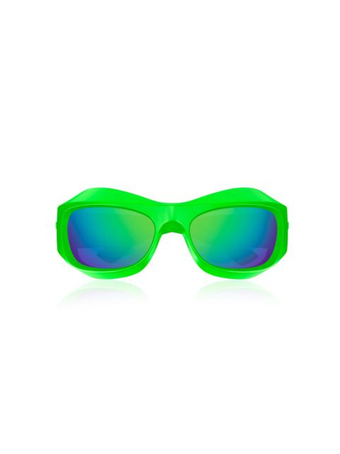 Wrap-Frame Acetate Sunglasses green