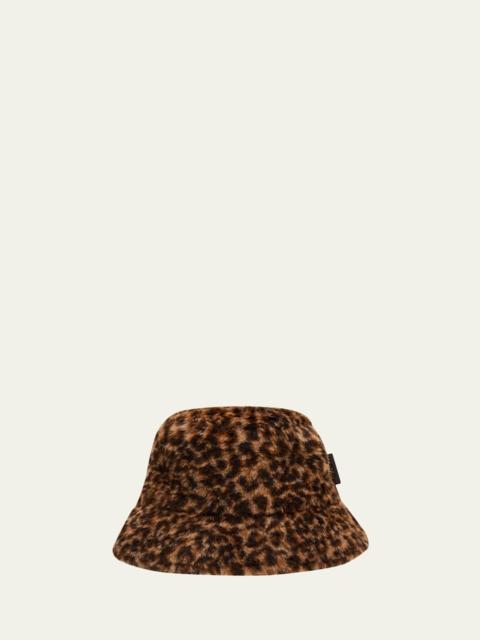 Alpaca and Wool Leopard Jacquard Bucket Hat