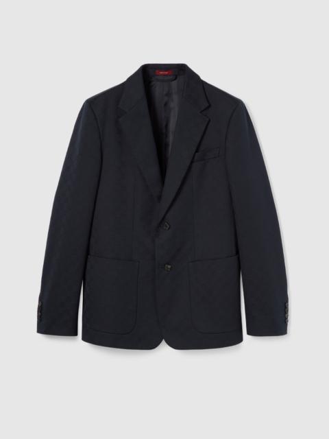 GG cotton gabardine jacquard jacket