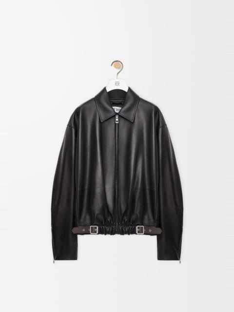 Belted jacket in nappa lambskin