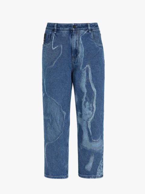 Blue denim trousers
