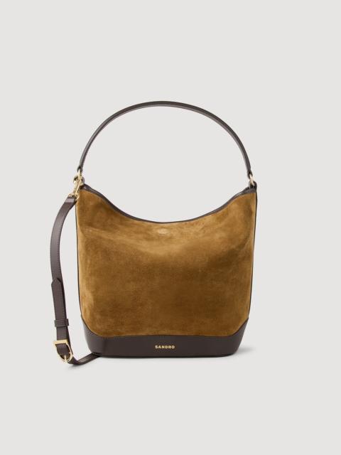 TANGOSO SUEDE AND LEATHER BUCKET BAG