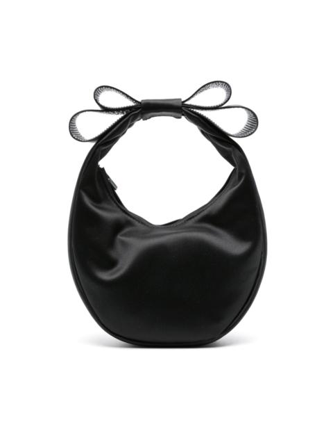 bow-detail satin tote bag