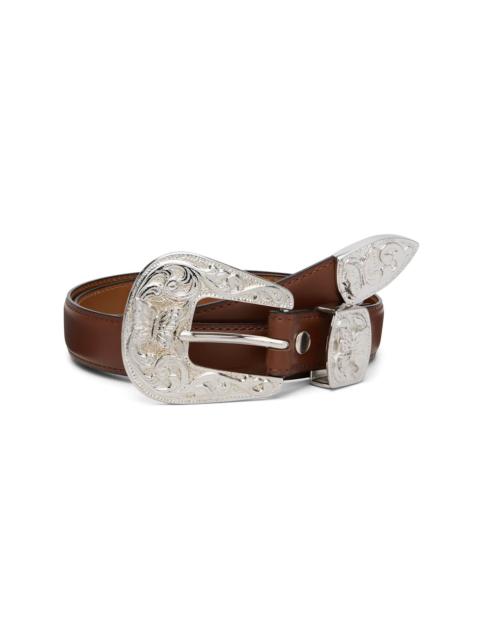 Tan Papillon Western Tip Belt