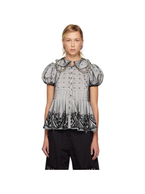 Black & White Beryl Short Sleeve Blouse