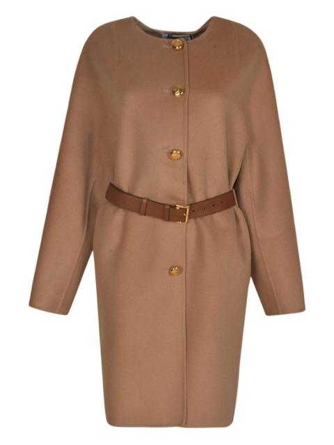 belted buttoned coat
