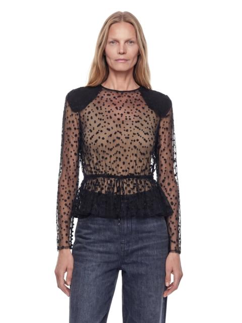 Dot Print Tulle Top