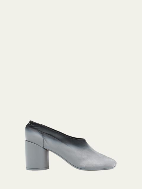 Ombre Leather Anatomic Block-Heel Pumps