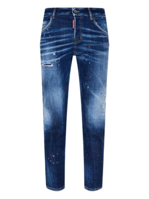 whiskering-effect skinny jeans