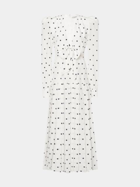 POLKA DOT DRESS WITH PLEATED SKIRT