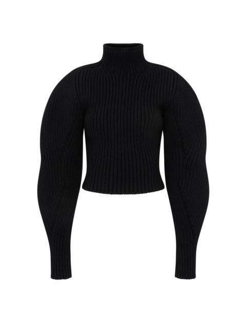 Ribbed Knit Top black