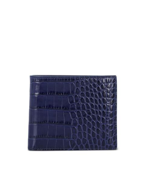 crocodile-effect bifold wallet