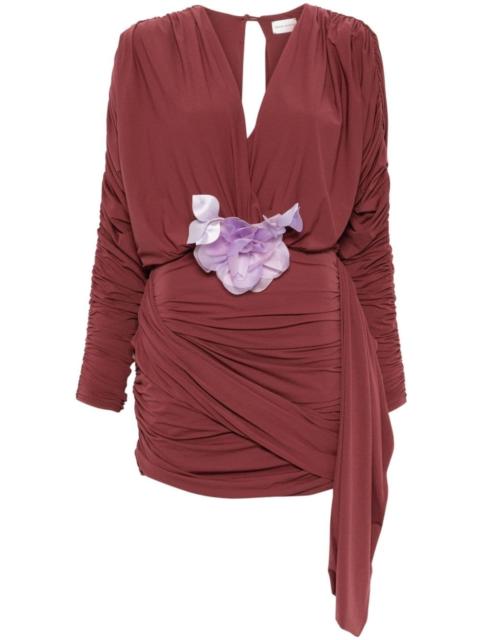 draped V-neck mini dress