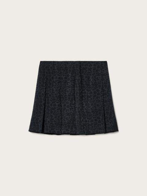 VIOLA LEOPARD PRINT PLEATED MINI SKIRT