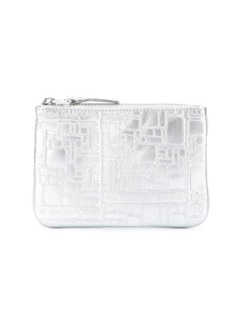 logo-embossed leather purse