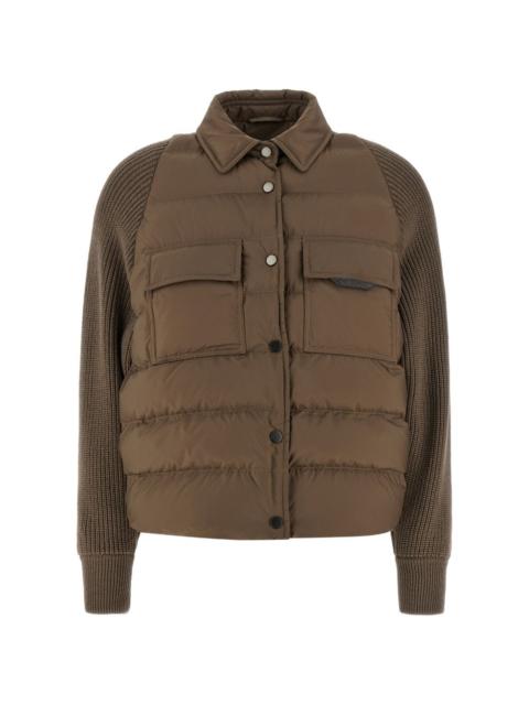 ribbed-sleeve quilted jacket