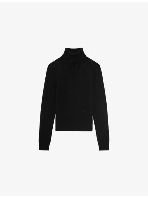 Turtleneck Brand-Embroidered Cashmere-Blend Jumper