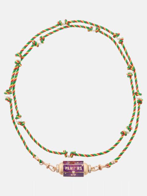 Players Box 18kt gold locket necklace with diamonds