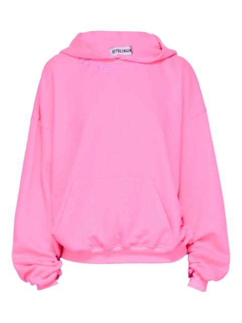 embroidered cotton hoodie