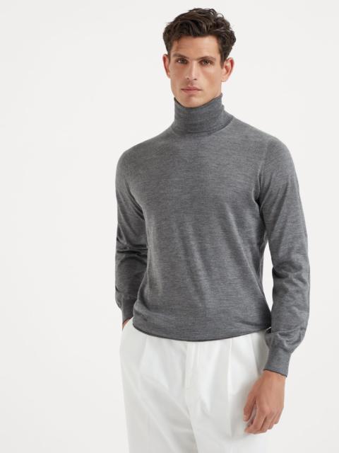 Cashmere and silk lightweight turtleneck sweater