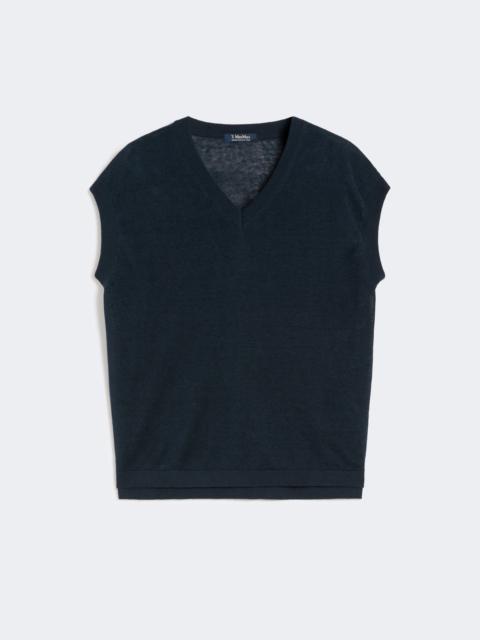 Linen yarn waistcoat - NAVY