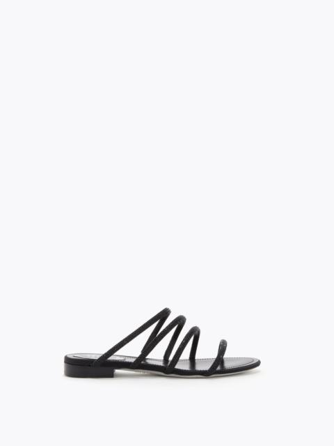 ERIN BLACK FLAT SANDAL 10