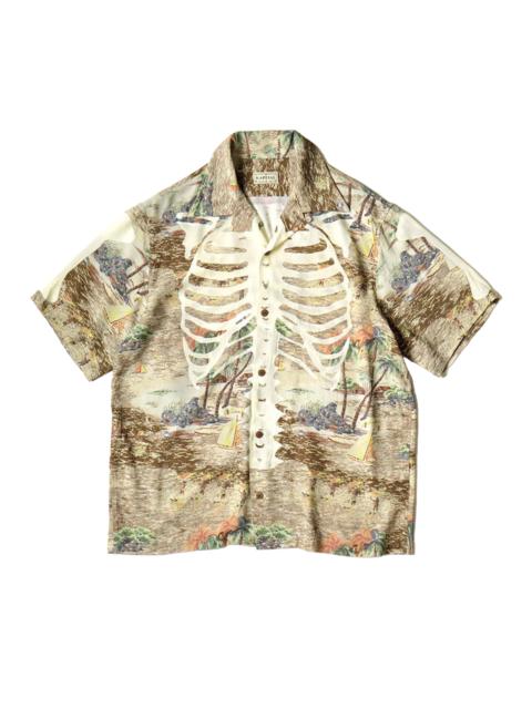 KAPITAL Rayon KAMEKAMEHA BONE Aloha Shirt 'BROWN'