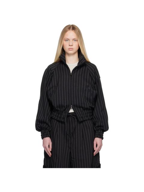 Black Pinstripe Sport Uniform Blouson Jacket