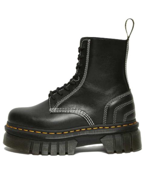 Dr. Martens Audrick 8-eye White Stitch Leather Platform Boots 'Black' 27810001