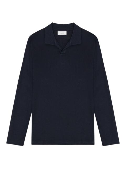 long-sleeve polo-collar T-shirt