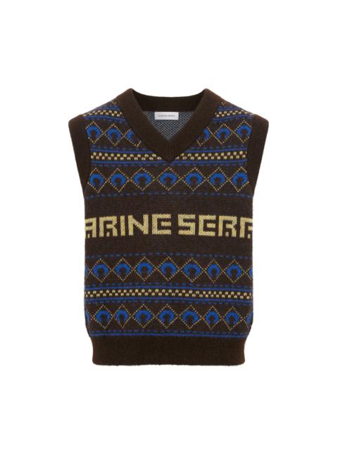 Marine Serre Jacquard Knit Vest