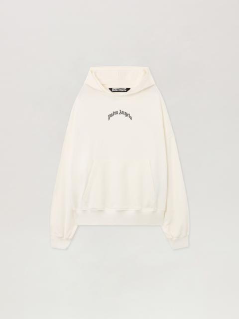 Back Curved Logo Loose Hoodie