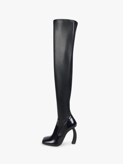 CURVED HEEL HIGH BOOT BLACK
