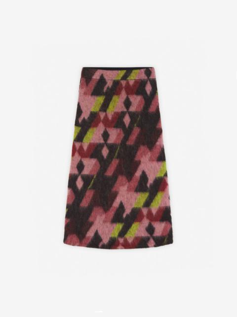 GRAPHIC MOHAIR JACQUARD LONG SKIRT
